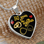 50 Year Anniversary Luxury Heart Necklace (Gold)