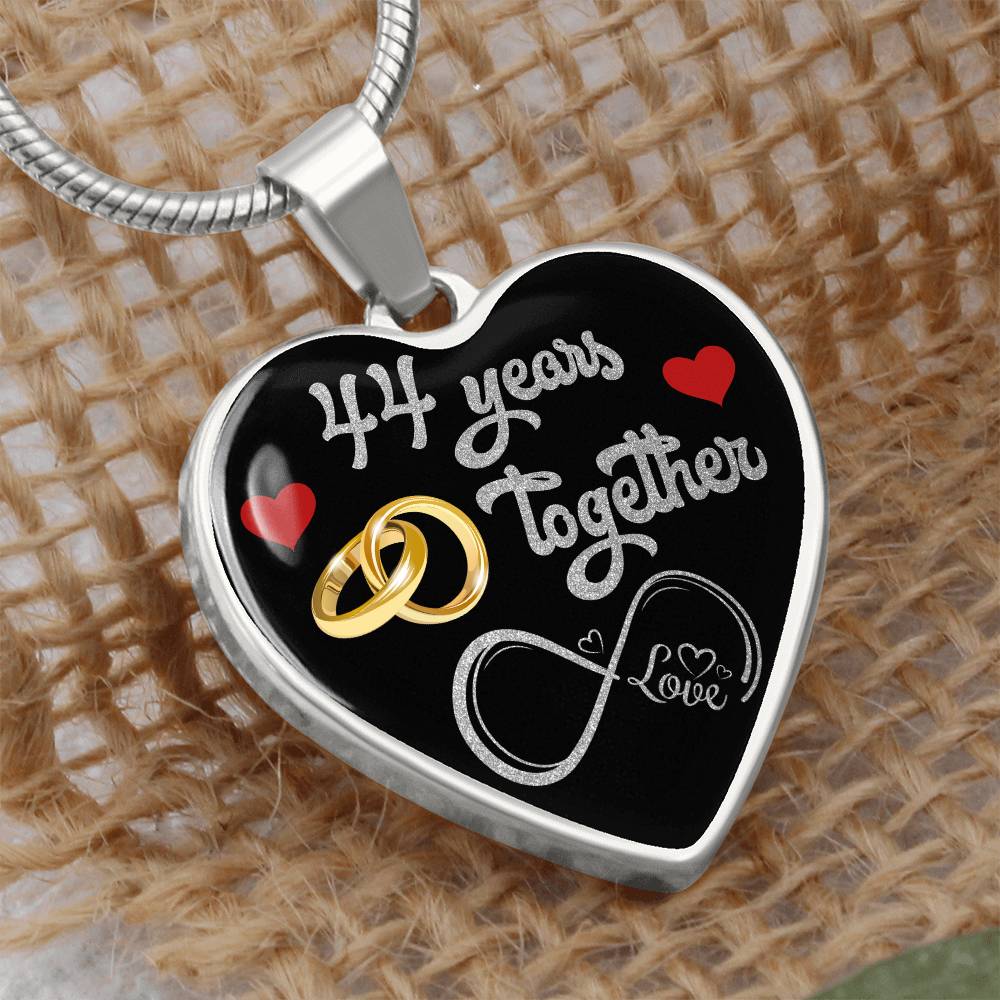 Personalized Custom Engraved Pendant Necklace, 44th Wedding Anniversary Gift For Her (2nd)