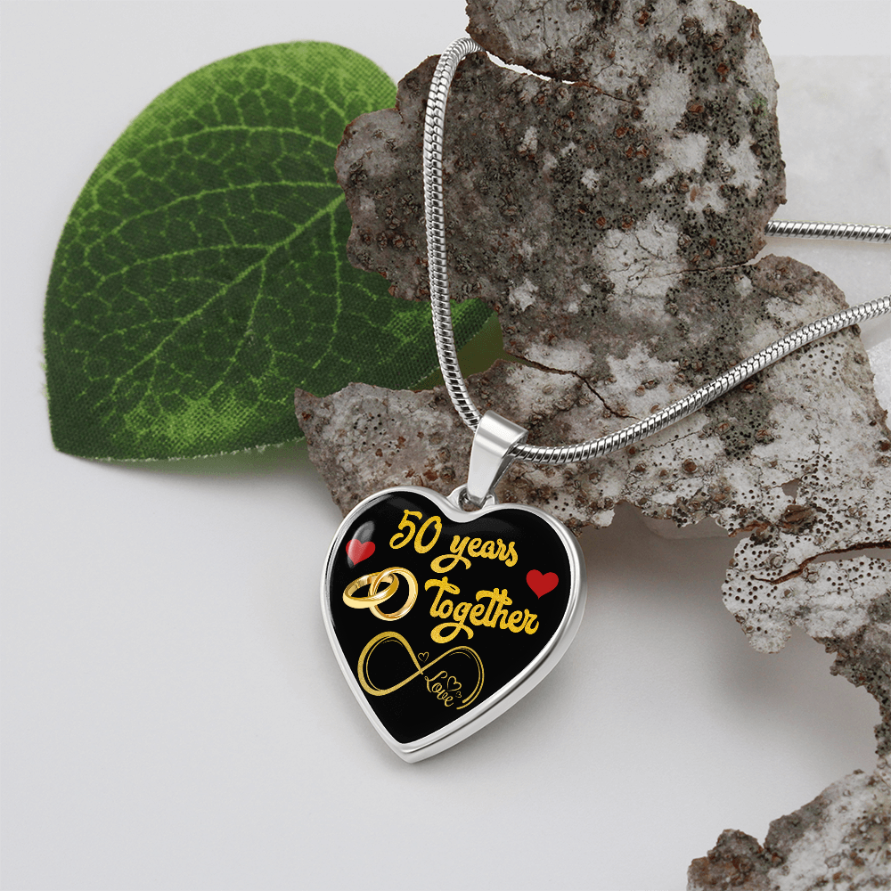 Personalized Custom Engraved Pendant Necklace, 50th Wedding Anniversary Gift For Her (2nd choice)