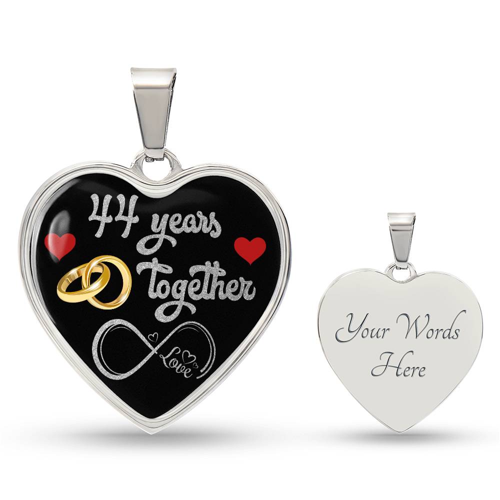 Personalized Custom Engraved Pendant Necklace, 44th Wedding Anniversary Gift For Her (2nd)