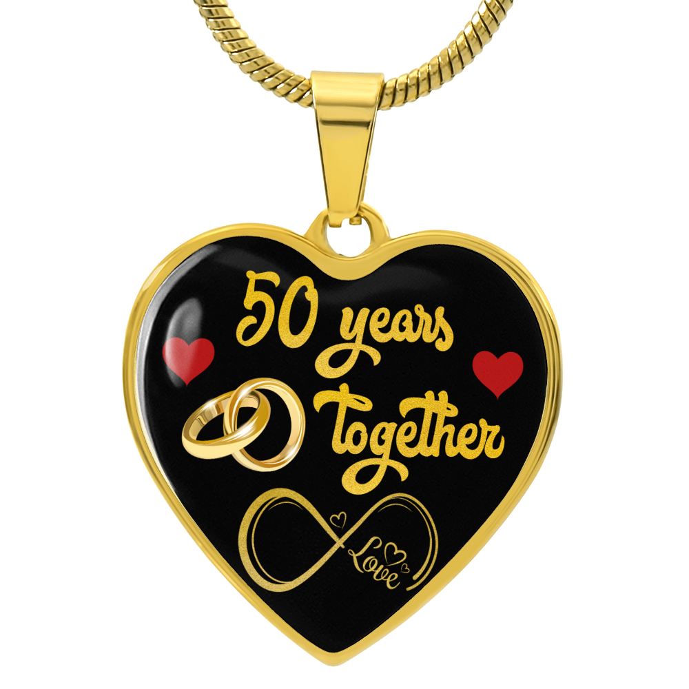 Personalized Custom Engraved Pendant Necklace, 50th Wedding Anniversary Gift For Her (2nd choice)