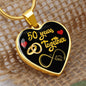 50 Year Anniversary Luxury Heart Necklace (Gold)