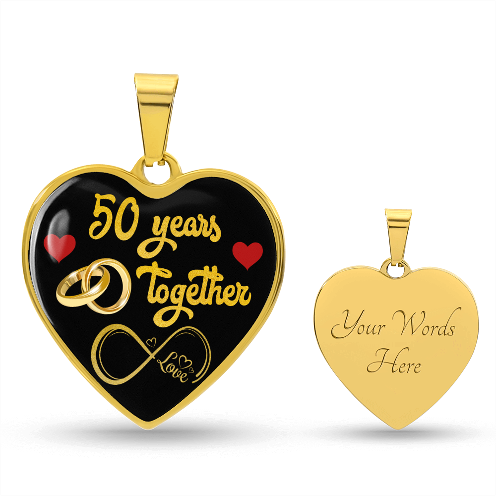 Personalized Custom Engraved Pendant Necklace, 50th Wedding Anniversary Gift For Her (2nd choice)
