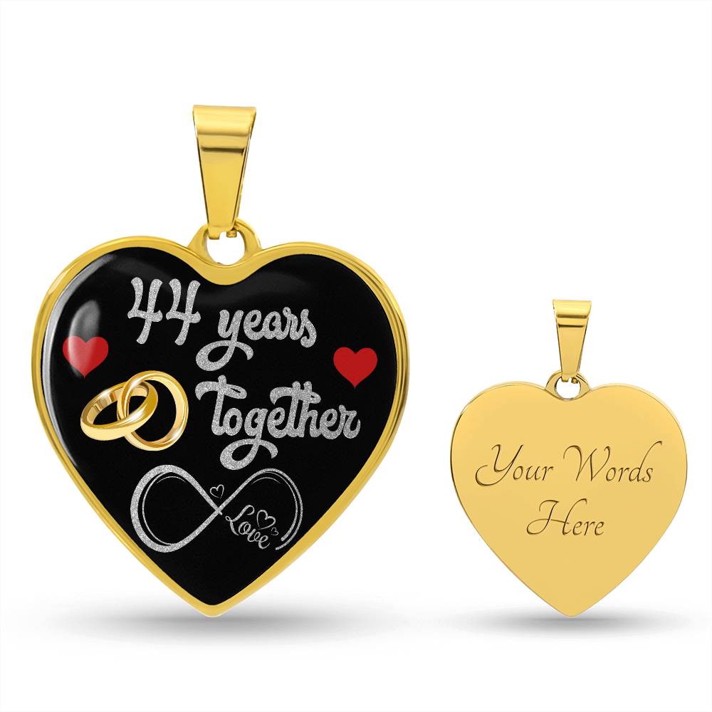 Personalized Custom Engraved Pendant Necklace, 44th Wedding Anniversary Gift For Her (2nd)
