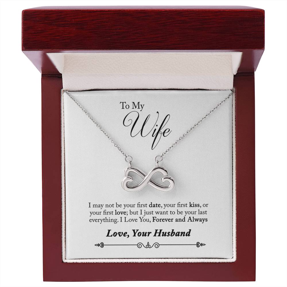 Husband To Wife Gift Forever & Always Yours Message Box + Infinity 3 Necklace