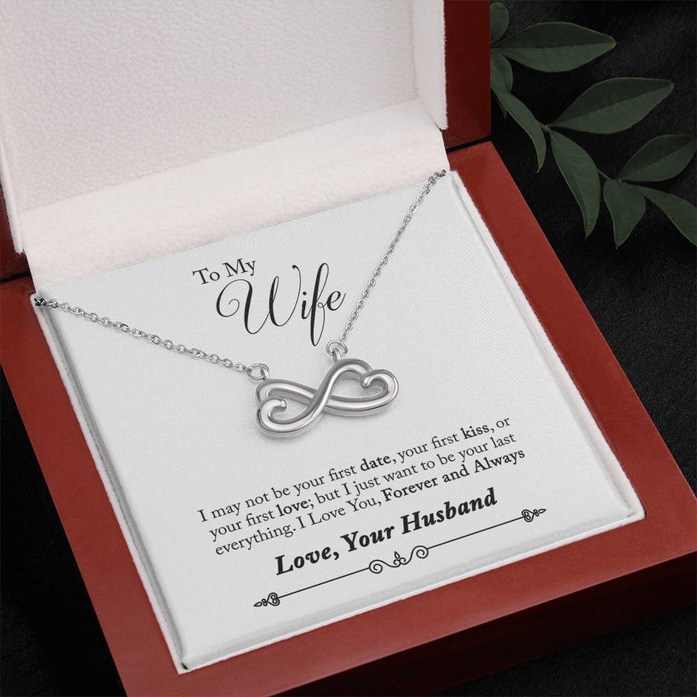 Husband To Wife Gift Forever & Always Yours Message Box + Infinity 3 Necklace