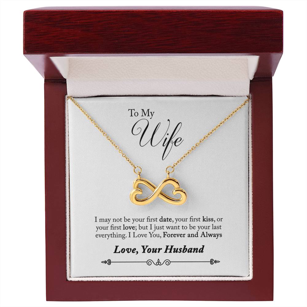 Husband To Wife Gift Forever & Always Yours Message Box + Infinity 3 Necklace