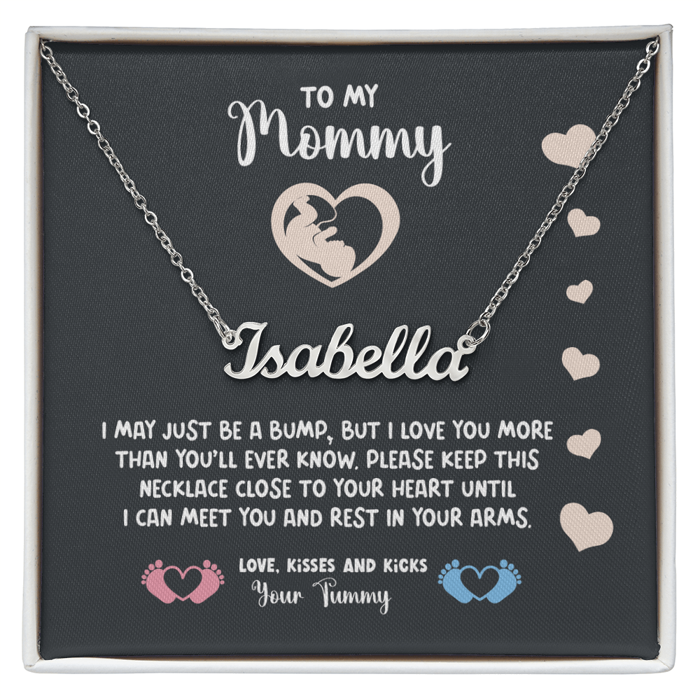 Personalized Mom To Be Necklace With Message Card, Custom Name Necklace Jewelry