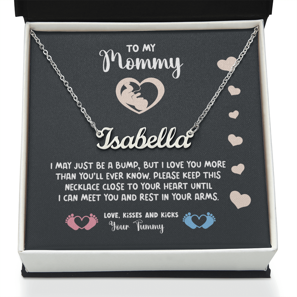 Personalized Mom To Be Necklace With Message Card, Custom Name Necklace Jewelry