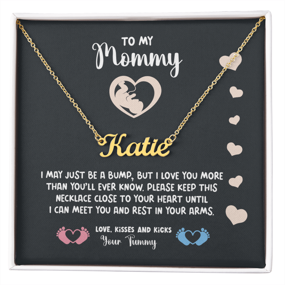 Personalized Mom To Be Necklace With Message Card, Custom Name Necklace Jewelry