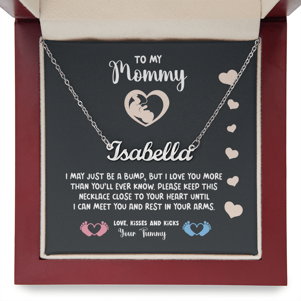 Personalized Mom To Be Necklace With Message Card, Custom Name Necklace Jewelry
