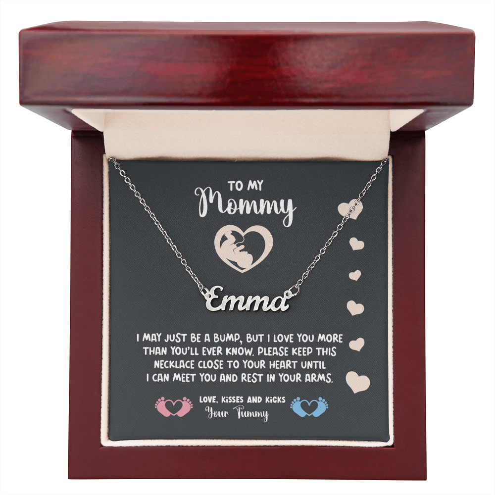Personalized Mom To Be Necklace With Message Card, Custom Name Necklace Jewelry