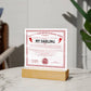 Certificate Of Infinite Affection and Romantic Devotion - My Darling Acrylic Square Plaque