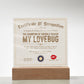 Certificate Of Recognition Lovebug Acrylic Square Plaque