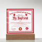 Certificate Of Eternal Love And Devotion Boyfriend Acrylic Square Plaque