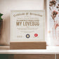 Certificate Of Recognition Lovebug Acrylic Square Plaque