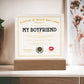 Appreciation Certificate For My Boyfriend Acrylic Square Plaque