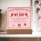 Eternal Flame Of Love Award To My Boo Acrylic Square Plaque