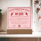 Eternal Flame Of Love Award - My Boo GF Acrylic Square Plaque