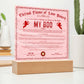 Eternal Flame Of Love Award - My Boo GF Acrylic Square Plaque