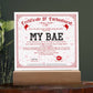 Certificate Of Enchantment Bae Acrylic Square Plaque