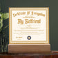 Certificate Of Recognition - Girlfriend S3 Acrylic Square Plaque