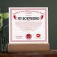 Certificate Of Infinite And Romantic Devotion Boyfriend Acrylic Square Plaque