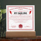 Certificate Of Infinite Affection and Romantic Devotion - My Darling Acrylic Square Plaque