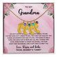 Grandma To Be Necklace With Message Card, Personalized Baby Feet With Birthstones Jewelry