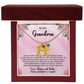 Grandma To Be Necklace With Message Card, Personalized Baby Feet With Birthstones Jewelry
