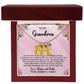 Grandma To Be Necklace With Message Card, Personalized Baby Feet With Birthstones Jewelry