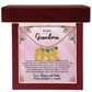 Grandma To Be Necklace With Message Card, Personalized Baby Feet With Birthstones Jewelry