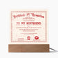Certificate Of Recognition Boyfriend Acrylic Square Plaque
