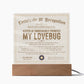 Certificate Of Recognition - My Lovebug Acrylic Square Plaque