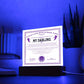 Certificate Of Infinite Affection and Romantic Devotion - My Darling Acrylic Square Plaque