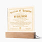 Certificate Of Recognition - Girlfriend Acrylic Square Plaque