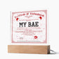 Certificate Of Enchantment Bae Acrylic Square Plaque