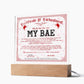 Certificate Of Enchantment - My Bae GF Acrylic Square Plaque