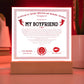 Certificate Of Infinite And Romantic Devotion Boyfriend Acrylic Square Plaque