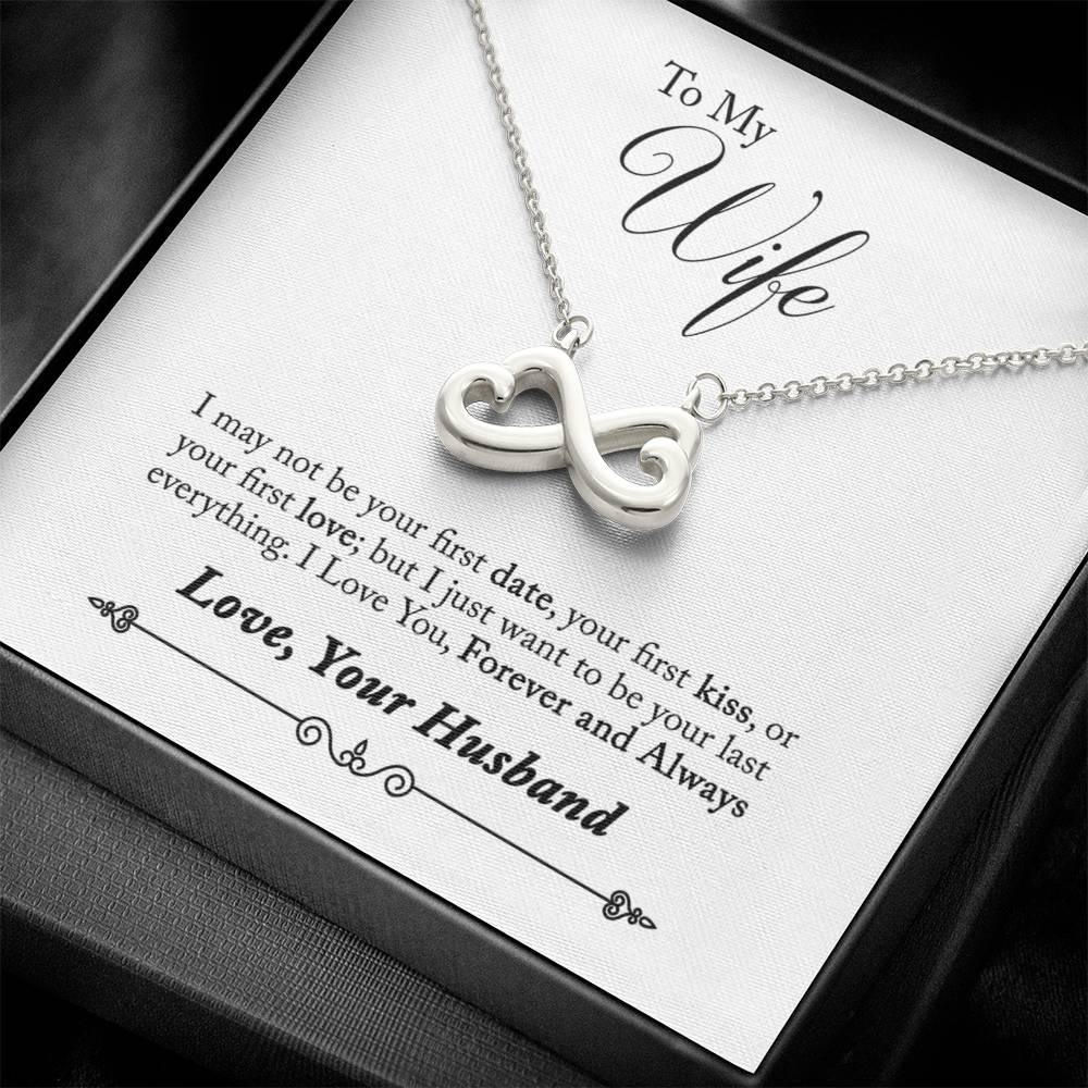 Husband To Wife Gift Forever & Always Yours Message Box + Infinity 3 Necklace