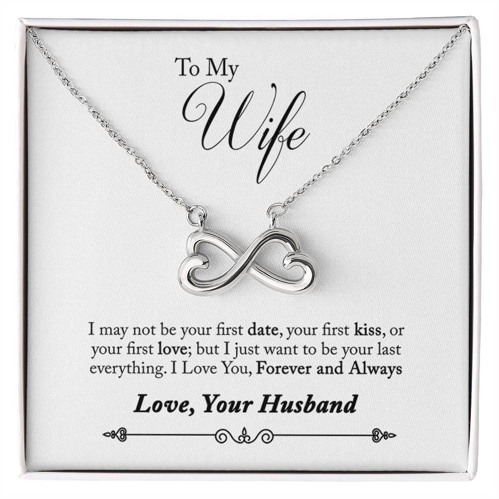 Husband To Wife Gift Forever & Always Yours Message Box + Infinity 3 Necklace