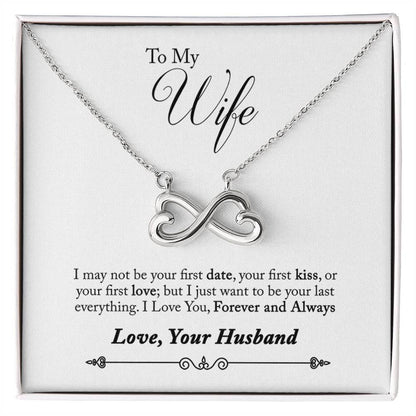 Husband To Wife Gift Forever & Always Yours Message Box + Infinity 3 Necklace