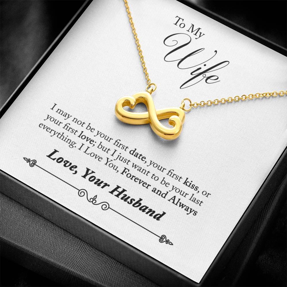 Husband To Wife Gift Forever & Always Yours Message Box + Infinity 3 Necklace