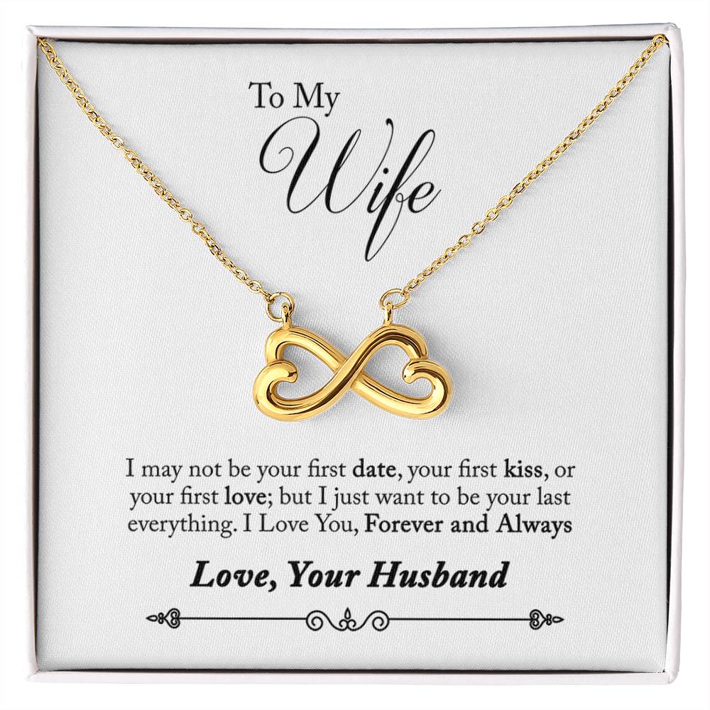 Husband To Wife Gift Forever & Always Yours Message Box + Infinity 3 Necklace