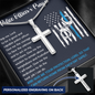 Police Officer's Prayer Cross Necklace (Engraved)