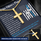 Police Officer's Prayer Cross Necklace (Engraved)