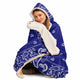 Crip Blue Hooded Blanket - Sherpa And Microfiber Blanket With Hood