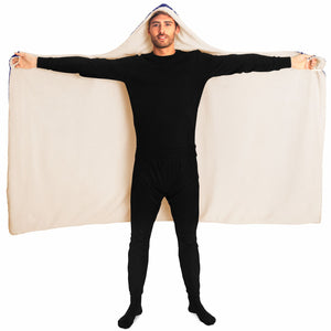 Crip Blue Hooded Blanket - Sherpa And Microfiber Blanket With Hood