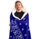 Crip Blue Hooded Blanket - Sherpa And Microfiber Blanket With Hood