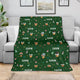 Blanket - Turkeys - Personalized - 12401b Green Fabric